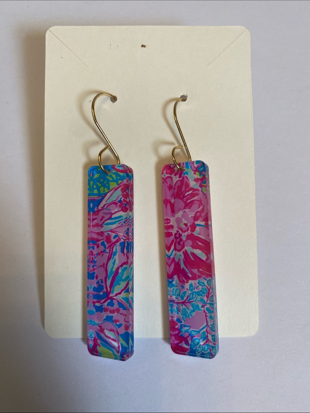 Floral Print Resin Earrings